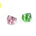 MC1002 Handmade Dichriol Silver Foil Lampwork Glass Rings 12pcs/box